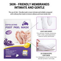 NatrLuxe 2 Pairs Foot Peel Masks, Foot Mask Callus Remover - Repair Heels, Removes Dry Dead Skin For Baby Soft Feet - Exfoliating Feet Peeling Mask For Hard Skin - Peeling, Lavender
