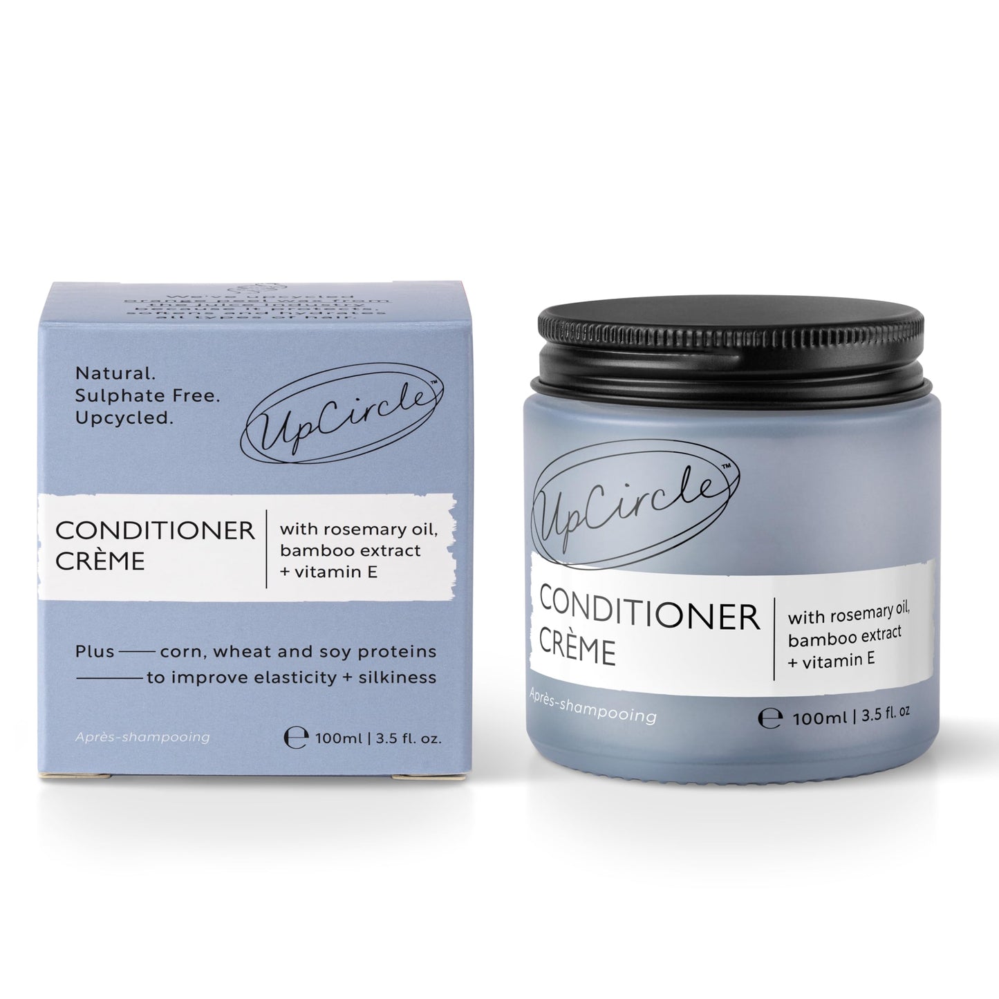 UPCIRCLE UpCircle Conditioner Crème with Rosemary Oil + Vitamin E – Gentle Formulation To Repair + Protect – Bamboo Extract + Orange Peel – Natural, Vegan + Cruelty-Free