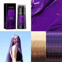 SingHao Polar Hair Dye Shampoo,3-In-1 Sha/mpoo for Color Treated Ha/ir,Instant D/ye Sham/poo,H/air Colour S/hampoo for Women Grey Ha/ir Coverage,Home Hair Dy/e Pu/re Plant Extract,Anti Grey Shampoo(Purple)