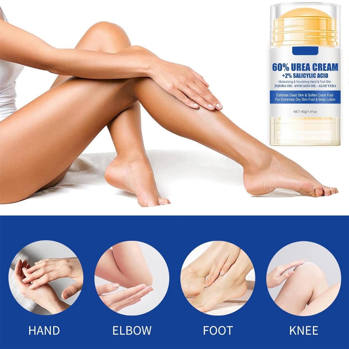ISBEAUSOLS Urea Cream 60 Percent for Feet - Urea Foot Cream - Foot Cream for Cracked Heels and Dry Skin - Cracked Heel Repair Cream - Skin Care Hands & Feet - Foot Moisturiser -1PCS
