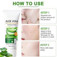 AuraBeen 2PCS Aloe Vera Exfoliating Gel - Gentle Face Scrub with Silky Peeling, Aloe Vera - Infused Exfoliator for Overall Skin Smoothness