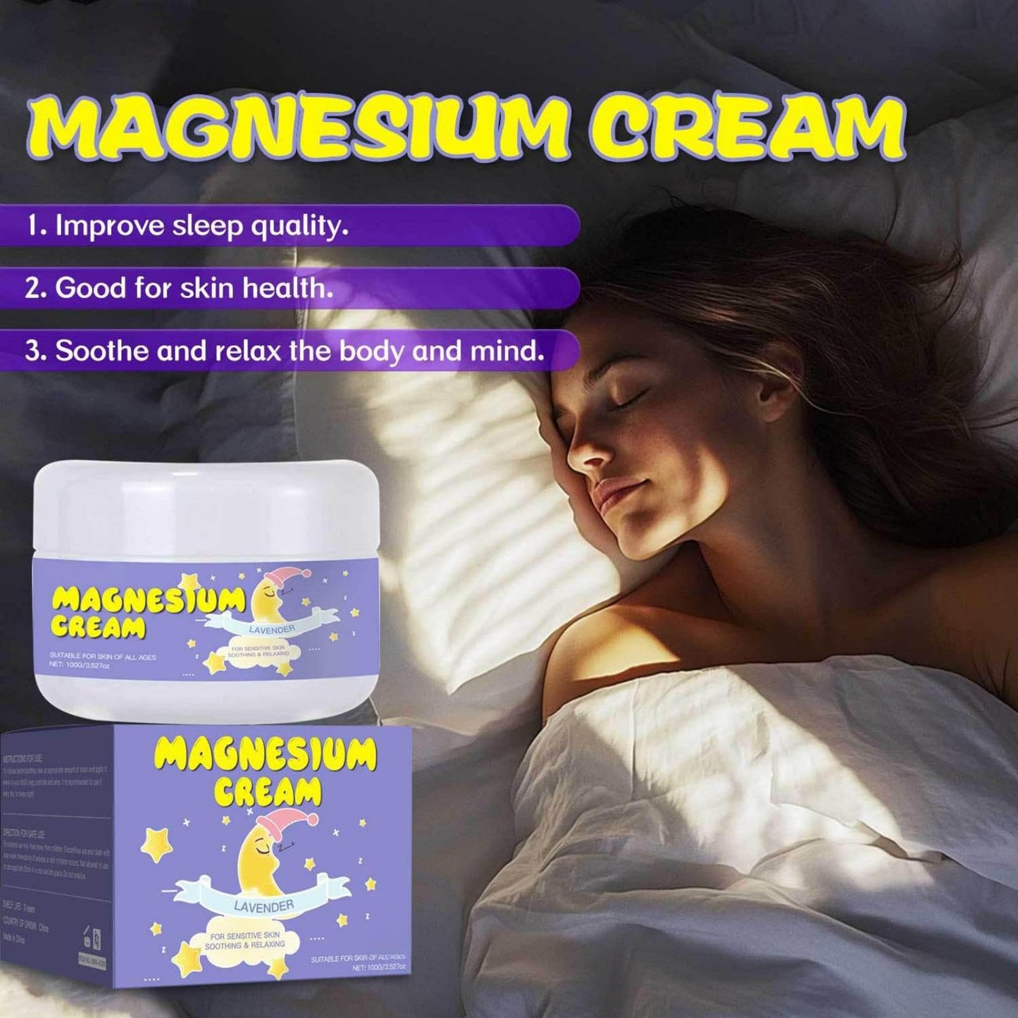 Generic Magnesium Body Lotion for Kids with Lavender and Chamomile, Gentle Moisturising Cream with Shea Butter, Natural Daily Skincare for Legs, Arms and Chest (1pcs)
