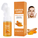 Guegine 2 PCS Turmeric Face Wash with Brush,Brightening Turmeric Facial Cleanser,Gentle Cleanser,Acid Moisturising,Natural Ingredients,Suitable for All Skin Types