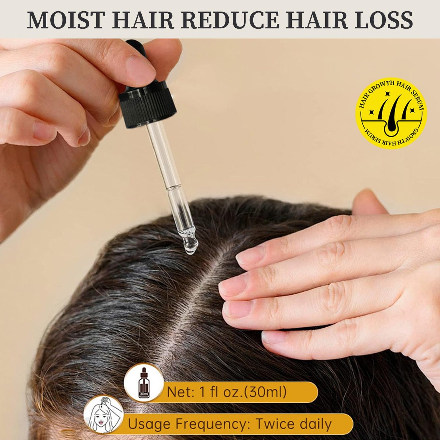 Hair Growth Serum Anti Hair Loss Hair Oil, Organic Natural Hair Loss Treatment for Thin Dry Hair, Nursing Scalp, Promote Natural Hair Growth, Regrowth Hair Serum for Men and Women