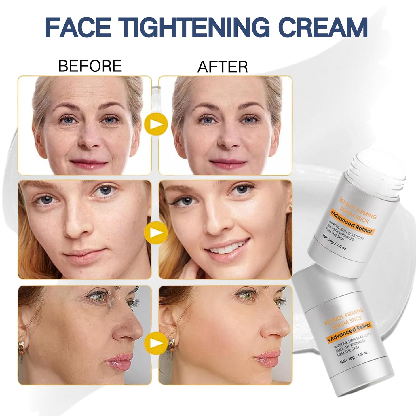 IZBEAUVO Retinol Firming Serum Stick - Retinol Eye Stick for Wrinkles & Skin Elasticity, Portable Face Tightening And Lifting with Advanced Retinol, Smooths Fine Lines & Firms Skin, 30g