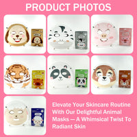 Shengqialun Face Masks Skincare - 7 Sheet Face Mask - Face Mask Set Hydrating and Smoothing Improve Dullness - Fun Animal Printed Facial Mask Gifts for Teenage Girls