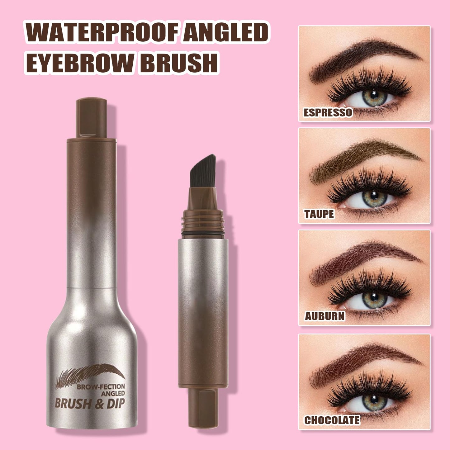 Ledeak Liquid Eyebrow Pen, Long Lasting Waterproof Eyebrow Pencil, Natural Shaping Brow Pen with Eyebrow Brush, Smudge Proof Eyebrow Makeup Dye Kit for Naturally Defined Eyebrows (Taupe)