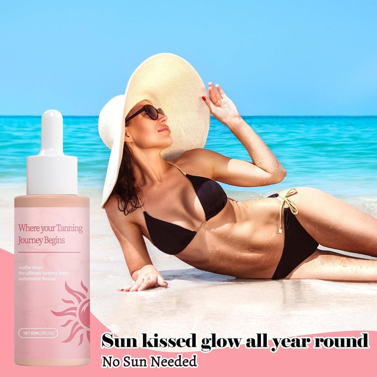 Sunless Tanning Drops, 2025 NEW Advanced Tanning Drops Naturally Boost Melanin, Enhancing Natural Skin Tone without The Sun Damage, for All Skin Types