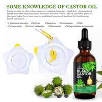 LaluluTek Jamaican Black Castor Oil - Pure Cold Pressed Essential Oil for Body/Face/Skin - Includes 60ml Bottle & 30 Disposable Cotton Packs in Star Shape