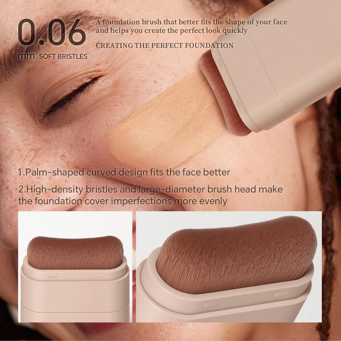 Beauthink Multi-Use Full Coverage Concealer Stick with Built-In Brush - Natural Matte Texture, Skin Tint Foundation for Mature Skin