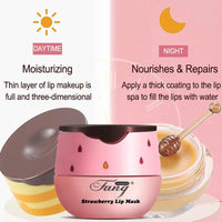 HAORQEE 2PCS Honeybalm Lip Mask Lip Balm Set, Honey Strawberry Lip Sleeping Mask Lip Care Set Lip Repair Lipbalm Lip Balms Lip Plumper, Reduce Lip Lines Moisturiser Nourishing for Dry Peeling Cracked Lips