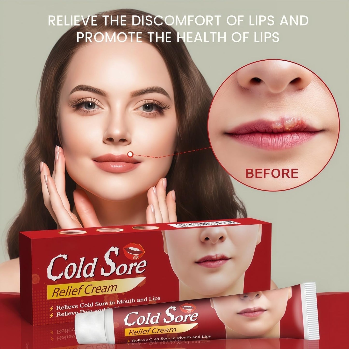 Fankayi Cold Sore Treatment Cream,Co/ld So/re Cream for Lips,Rapid Relief for Cold Sores,Mouth Ulcer Treatment for Adults,Mouth Ulcer Treatment,Mouth Th-Rush Cure for Adults,Coldsore Cream for Lips