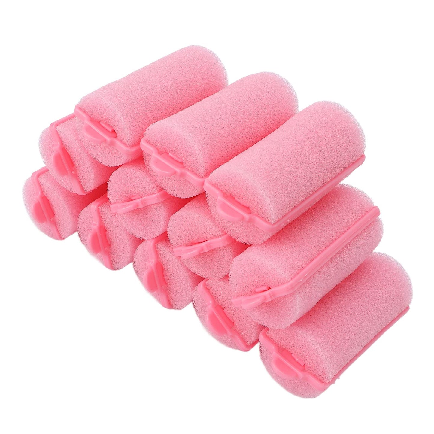 Foam Sponge Hair Rollers,12 Pieces Soft Sleeping Hair Curlers Flexible Hair Styling Curlers Sponge Curlers Professional Home Salon Portable Soft Hair Curler Tool for Hair Styling (Pink)