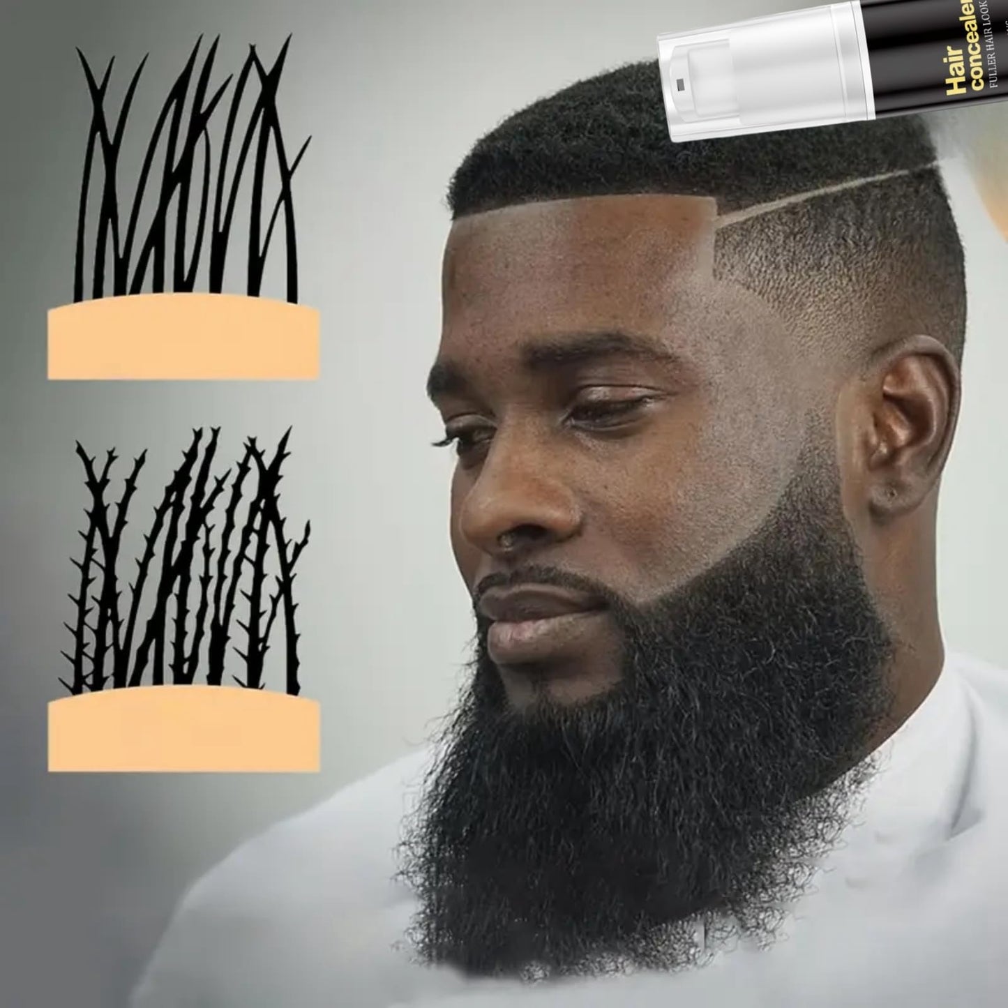 Hairfillup Hair Concealer,Hairfillup Hair Concealer for Men,Root Cover Up,Con-cealer for H-air,Ha-ir Fillup H-air Co-ncealer,Hair Fibers for Men,Easily Cover Loose Hair and Show Hair Volume