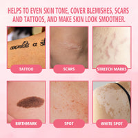 Cynamus Body Make-Up Foundation, 100 ml Body Foundation, Covers Scars/Stretch Marks, 24h Transfer-Resistant Look - Vegan & Waterproof, Sweatproof Body Foundation for Weddings/Tattoo Cover