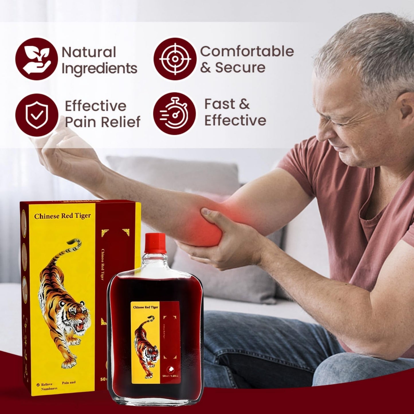 Ruojiar 50ml Muscle Massage Oil,Foot Pain Relief,Massage Oil for Muscle Pain,Back Pain Relief,Massage Oil for Relaxing Muscles Relieving Pain,Sports Massage Oil,Shoulder Back Neck Relief,Body Oil Moisturiser