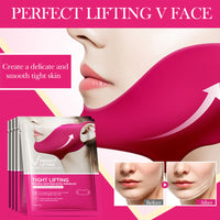 AurolaGlow Double Chin Lifting Mask - V Edge Patches Face Lift - V-Line Collagen Face Mask - 3 Pcs for Firming & Tightening Skin, Lifting Double Chin & Defining Jawline