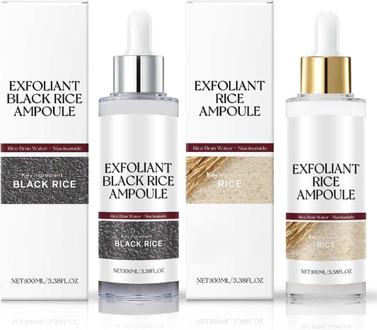 Generic Peel Shot Glow Rice Ampoule Duo White Rice + Black Rice Ampoule,Face Scrub Exfoliator Pore Minimizer for Face,Gentle Soft Facial Scrub Exfoliator,Body Exfoliator Dead Skin Remover for All Skin Types