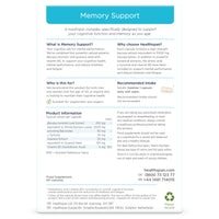 healthspan Healthspan Memory Support | 60 Capsules | Helps Concentration and Memory | Supports Cognitive Decline associated with ageing | High Strength bacopa monnieri Extract | Added Guarana for Alertness
