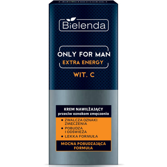 Bielenda Only For Men - Stimulates The Epidermis Effectively Eliminates Signs Of Fatigue Caused By Lack Of Sleep, Stress, Unhealthy Lifestyle - Only For Men Cream Extra Energy - 50 ml