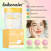 IZBEAUVO Vitamide Brightening Toner Pads, 80 Toner Face Wipes - Vegan Face Hypoallergenic Face Pads With Niacinamide, Sea Buckthorn - Radiance Boost Pads For Clear, Illuminate Skin (Orange-Vitamin)