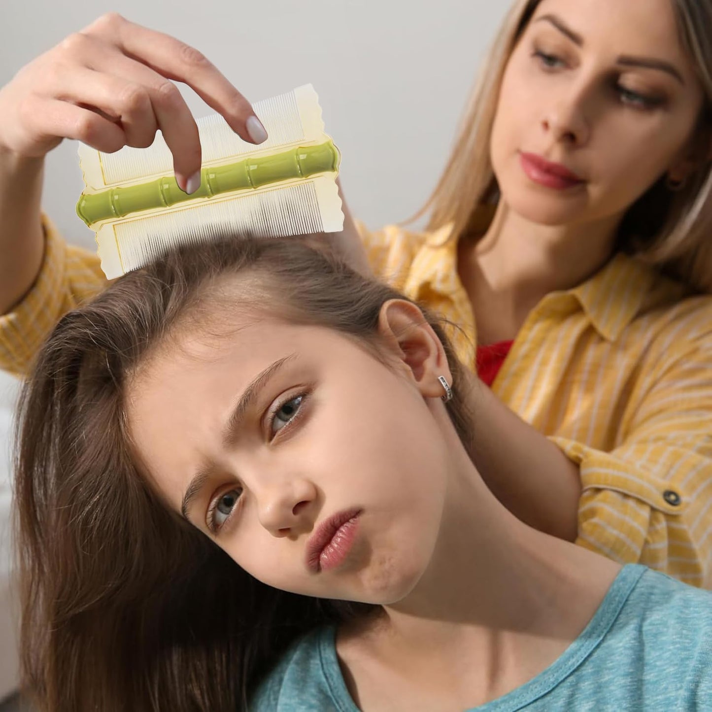 Generic 2Pcs Dandruff & Lice Comb - Psoriasis, Fine Tooth, Head Lice & Dandruff Remover for Removal of Fleas, Lice, Dandruff and Tangled Hair (Green)