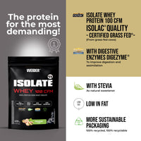 Weider Isolate Whey 100CFM (420g) Pistachio Flavour, Protein 100% Isolate Whey from Isolac®, 25g Protein/Portion, with Digestive Enzymes Digezyme®, No Added Sugar, No Aspartame, Low Fat, 14 servings