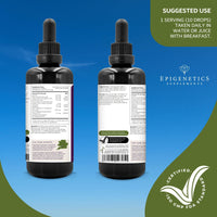 Epigenetics Vitamin B Complex Liquid Drops 50ml | 2 Months Supply, 66 Servings. High Strength Vitamin B12 Methylcobalamin & Adenosylcobalamin, B1, B2, B3, B5, B6 with Choline, Folic Acid | UK Made & Vegan