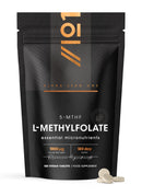 Folate (L-Methylfolate) 1000μg with BioPerine® - 180 Vegan Tablets - L-5-MTHF Active Form of Folic Acid/Vitamin B9 - Resealable and Recyclable Pouch by Alpha01