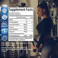 ANIANHAO Creatine Gummies 5000mg 150 Gummies Creatine Monohydrate Gummies - Berry Flavoured Creatine - Pre Workout Gym Supplement for Men & Women - Vegan Chews Chewable Max recommneded Strength (2Bottle)