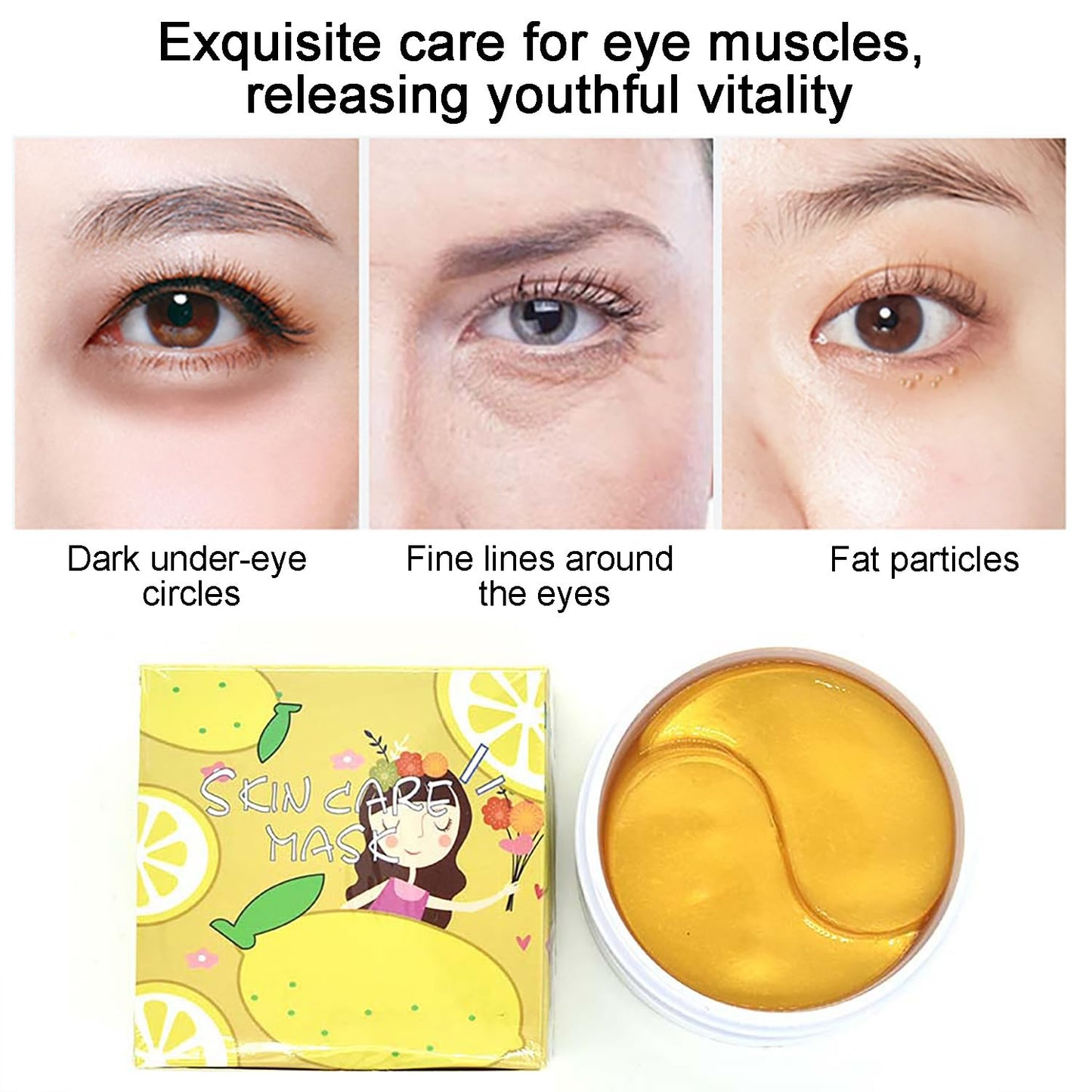 liuchanghe Under Eye Patches, Collagen Under Eye Masks for Puffy Eyes,Dark Circles and Wrinkles, Collagen Eye Patches for Under Eye Wrinkles, 60 Pieces/30 Pairs