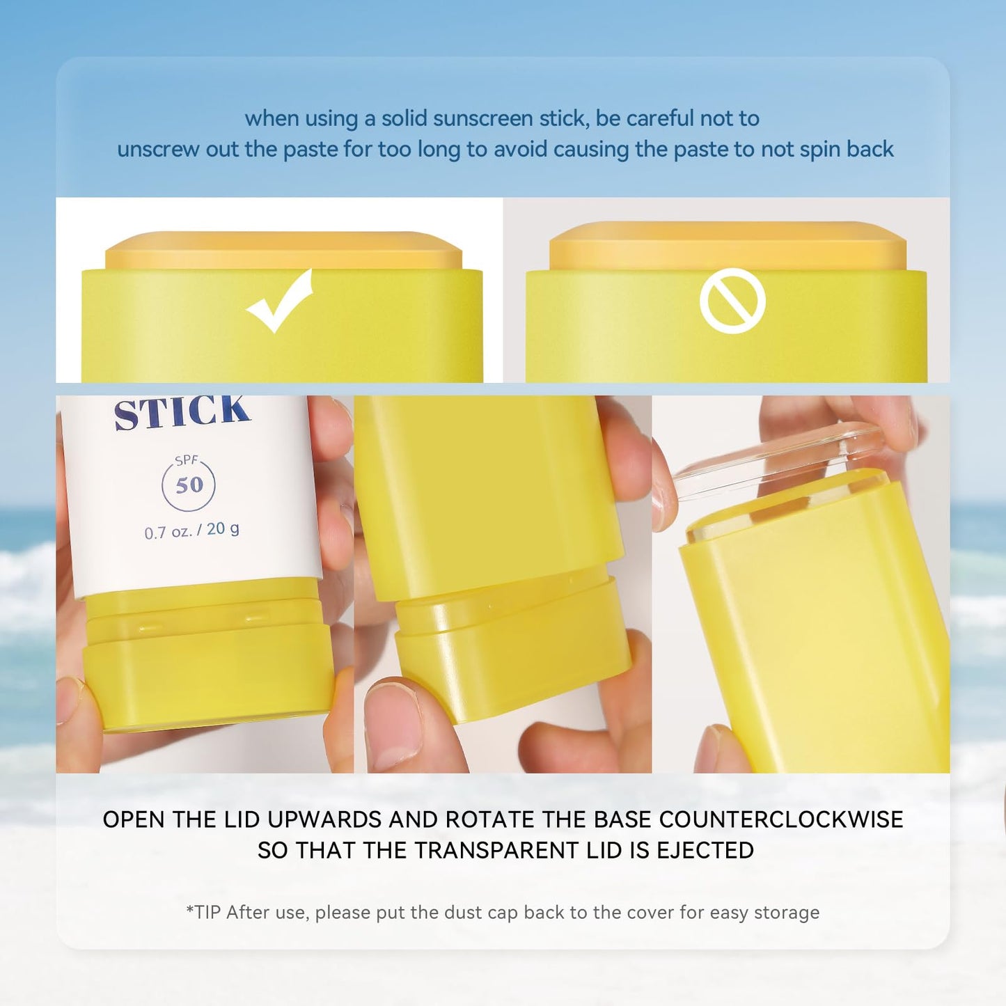 IZBEAUVO Invisible Glow Sun Stick SPF 50+, Sunscreen Stick for Sensitive Skin, Broad Spectrum Sun Cream, Sunblock Facial Balm, Non-Greasy,Mild And Non-Irritating,Lightweight,Smooth,Moist & Nourishing