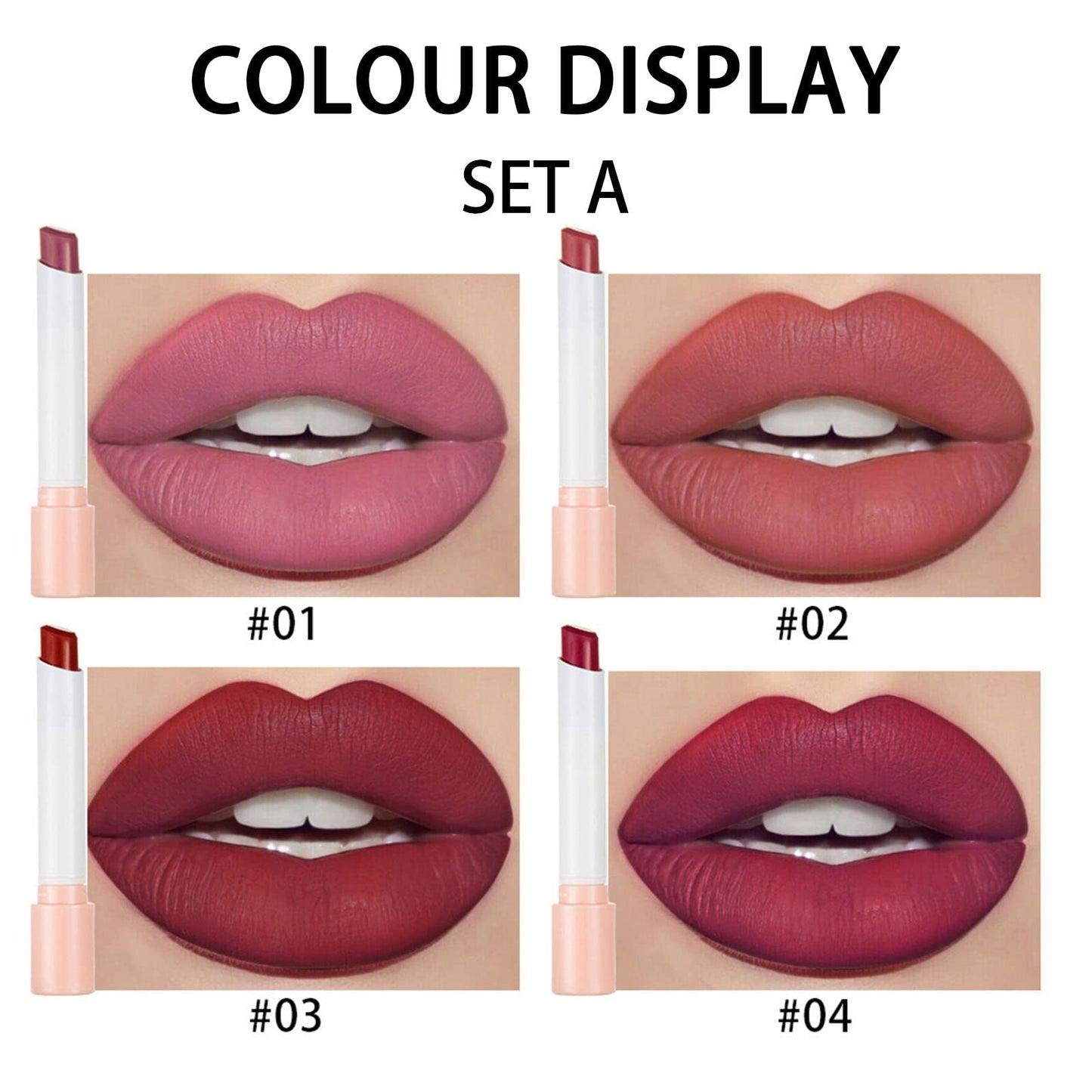 Tongyend Matte Lipstick Sets,4Pcs Long Lasting Lipstick,Highly Pigmented Non-Stick Cup Not Fade Waterproof Lipstick,Velvet Nude Lipstick Lip Gloss Full-Coverage Lip Color Lipsticks (Set A)