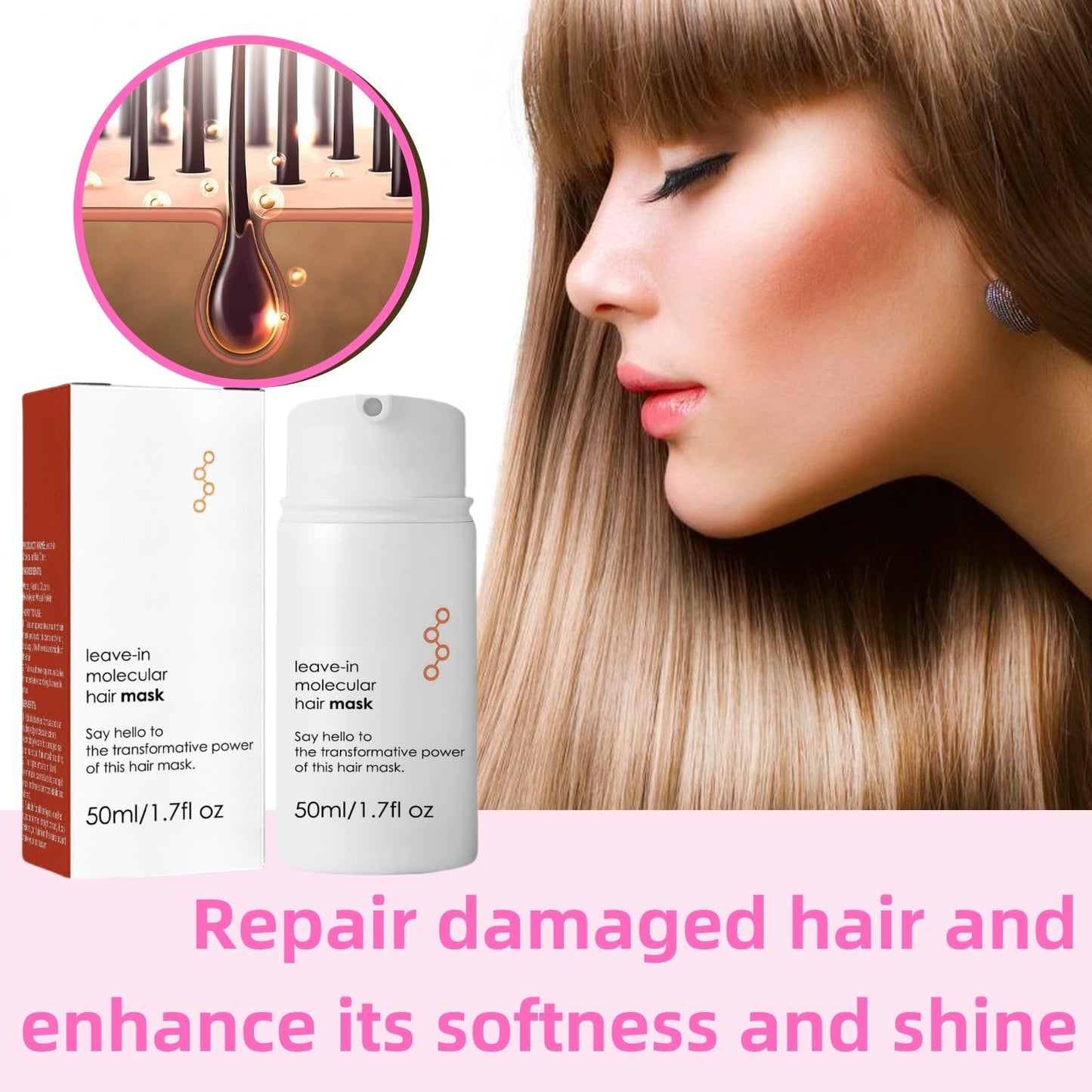OuXing Leave-In Molecular Hair Mask,Molecular Repair Hair Mask,Leave In Conditioner,Rep-air H-air M-ask,Le-ave-In Repair H-air Ma-sk,Hair Conditioner,Lea-ve In Ha-ir Cond-itioner,Hai-r Care for Dry Hai-r
