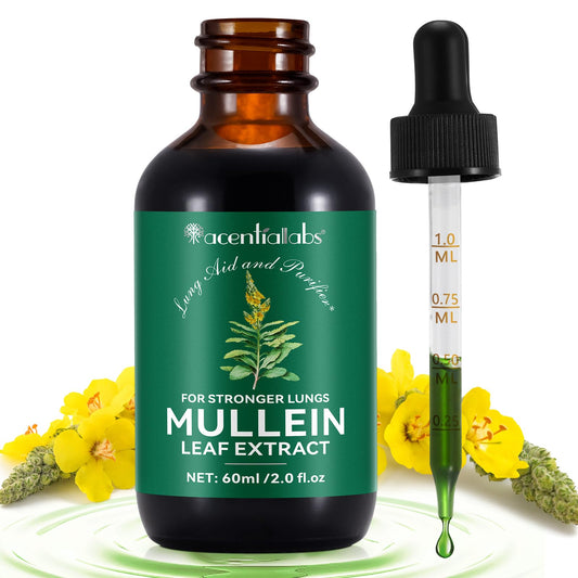 ZyranovaE Mullein Leaf Liquid Drops 60ml,Premium Mullein Leaf Extract,Alcohol Free,Vegan,Health Immune Support,Fast Absorption
