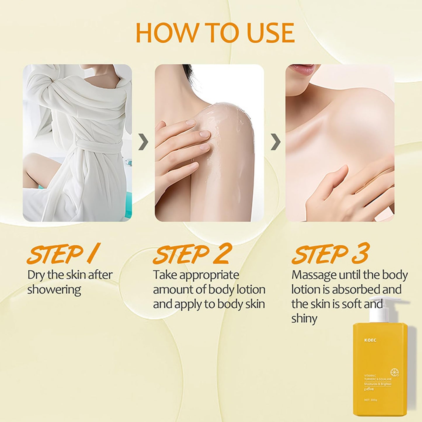 Angivlga Turmeric Body Lotion, Tumeric Cream For Face And Body,Remove Acne,Dark Spots,Sun Damaged Skin,Anti-Aging Firming Body Lotion Body & Face Dry Skin Moisturizer Women Men-300g