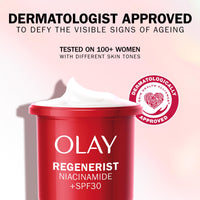 Olay Regenerist Niacinamide Day Cream Face Moisturiser SPF 30 REFILL, Skincare with Niacinamide 99% Purity, Antioxidant Vitamin E. Anti Aging Skin Care: Renews, Firms and Hydrates. Non-Greasy, 50ml
