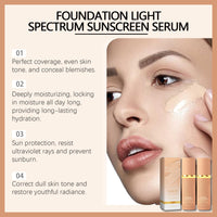 2pcs Bio-Mimic Foundation 4 In 1 Liquid Foundation Moisturizing Full Coverage Spf 50+ Lasting Wear Anti Pollution Face Foundations Bio-mimic Light Foundation Waterproof Colour Changing Foundation