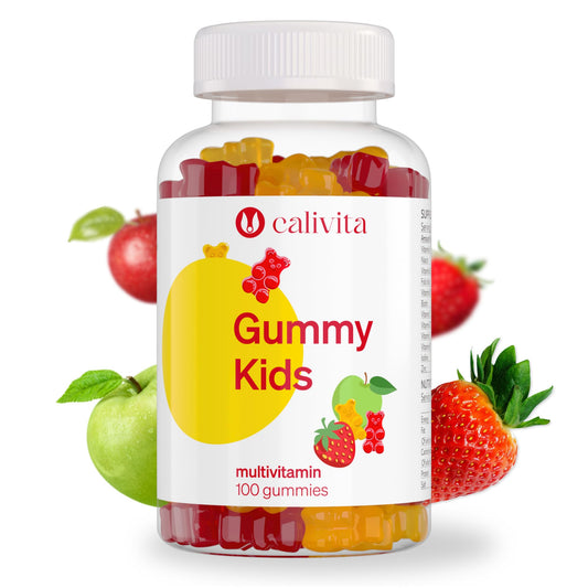 Multivitamin for Kids - Natural Apple and Strawberry Flavour - Low-sugar - with 12 essential Nutrients - Kids Multivitamins Gummies - 100 Vitamin Gummies - with Zinc, A, B6, B12, C, D3, E, K1 Vitamins