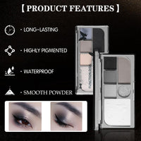 GEEWHILE Eyeshadow Palettes, Black Smoky Eye Shadow Pallets For Women, Highly Pigmented 6 Colors Black Silver Gray White Eyeshadow, Shimmer & Matte Long Lasting Eyeshadow Makeup Kits