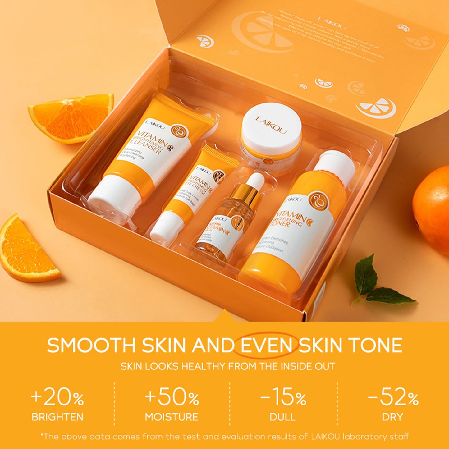 Vitamin C Skincare Set- Gifts For Teenage Girls & Women Vegan Beauty Gifs,Gift For Her,Birthday Gift Includes Face Serum, Eye Cream-Cleanser Toner Moisturiser Set For Anti-Aging-Improve Acne marks