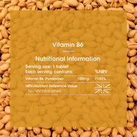 INNOPURE High Dose Vitamin B6 Tablets 100mg - One-A-Day Easy to Swallow Tablet - 4 Month Supply (120 Tablets) Vegan Society Approved, UK Made