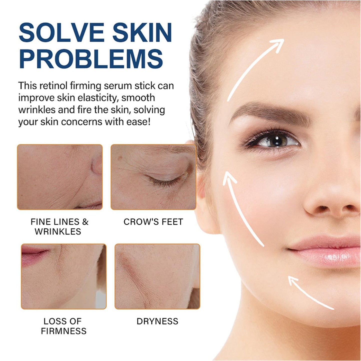 ThamGlow Retinol Stick, Wrinkle Filler Retinol Serum For Face & Body, Neck Firming Cream For Loose Skin, Skin Tightening Cream For Face – Lifts, Tightens & Smooths Fine Lines – Visibly Firmer Skin