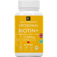 MetaSuperfoods Biotin Hair Growth Vitamins 12,000mcg | 180 High Strength Biotin Supplement | Selenium Zinc & VIT C Complex D - Biotin Tablets | 6 Months Supply Vegan