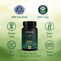AMBROSIAL Ambrosial Maca Root Capsules for Women & Men | High Strength 500 mg Maca Powder per Capsule | Supports Building Stamina & Energy (Pack of 1-60 Capsules)