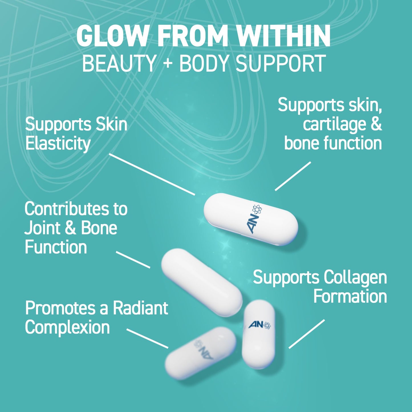Applied Nutrition - Solutions - Marine Collagen - High Strength Type I Hydrolysed Collagen Capsules - Skin, Hair, Nail & Joint Support - 60 Capsules - 30 Servings