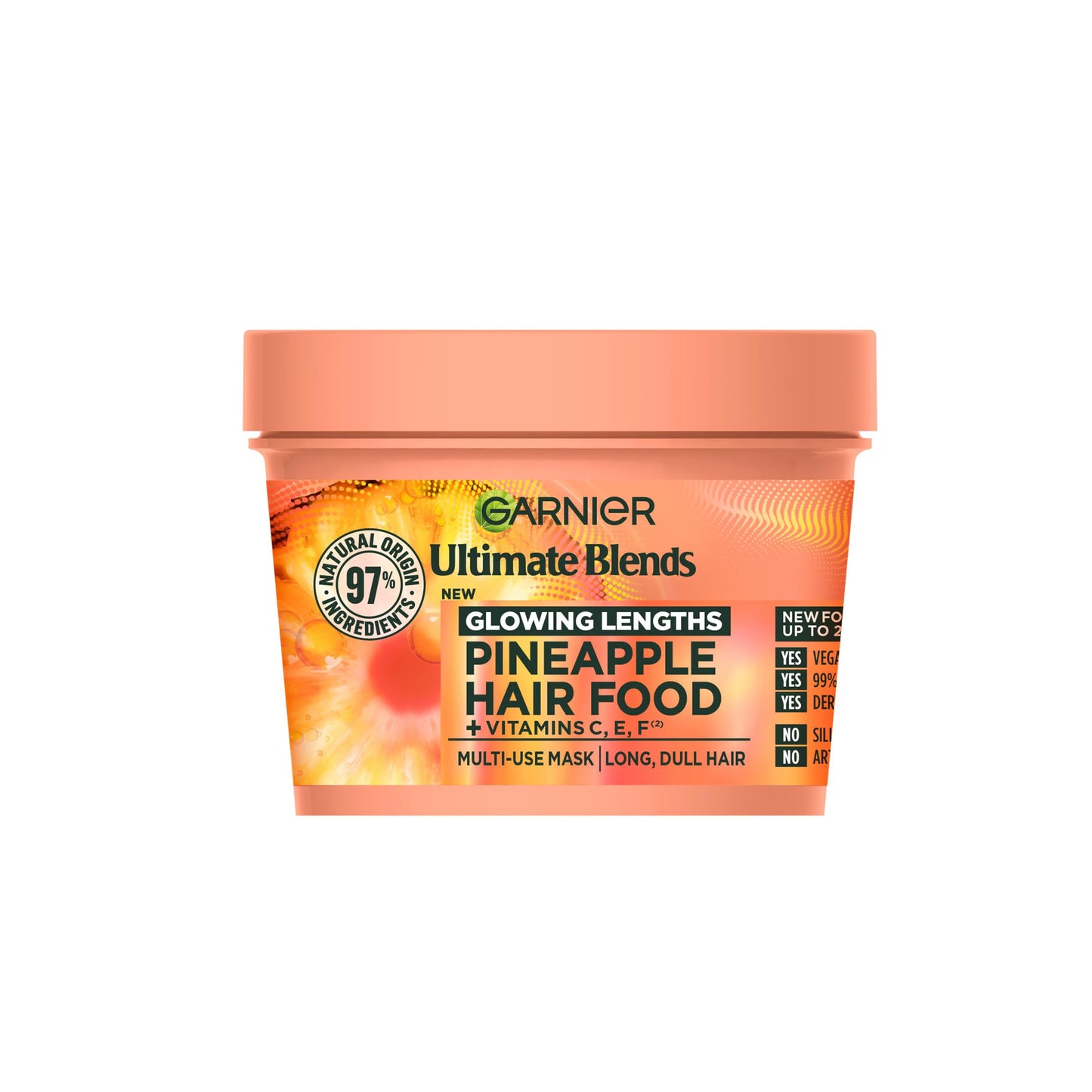 Garnier Ultimate Blends Glowing Lengths Pineapple & Amla Hair Food 3-in-1 Hair Mask Treatment 400ml