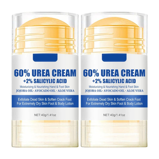 2pcs 60% Urea Foot Cream With 2% Salicylic Acid - Urea Cream 60 Percent For Feet For Cracked Heels And Dry Skin - Deep Moisturizing Skin Care Hands & Feet Cracked Heel Repair Cream, Hands