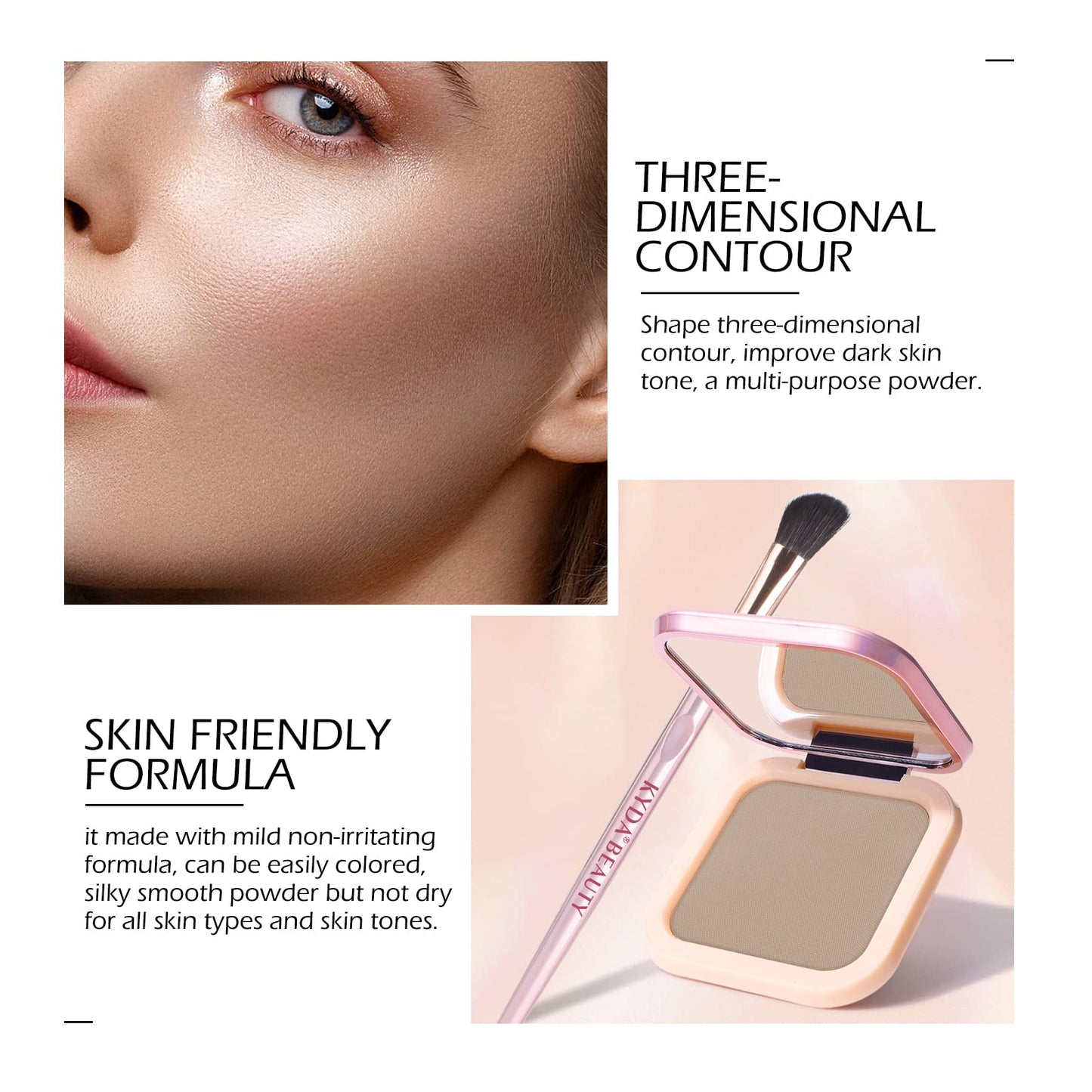 KYDA Face Contour Palette, Face Sculpting Contouring Palette, Concealer Contour Powder Palette, Silky Smooth Lightweight High Pigmented Contour Shadow Makeup