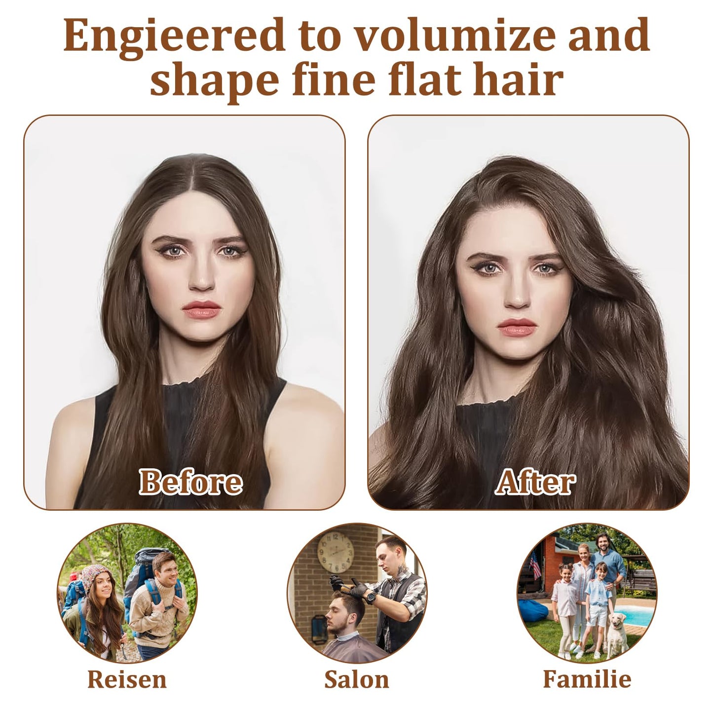 GMHLLES Large Round Volumizing Brush for Dyson Airwrap Attachments,Brush for Dyson Airwrap Accessories, Fluff up and Volumize for Styling Set